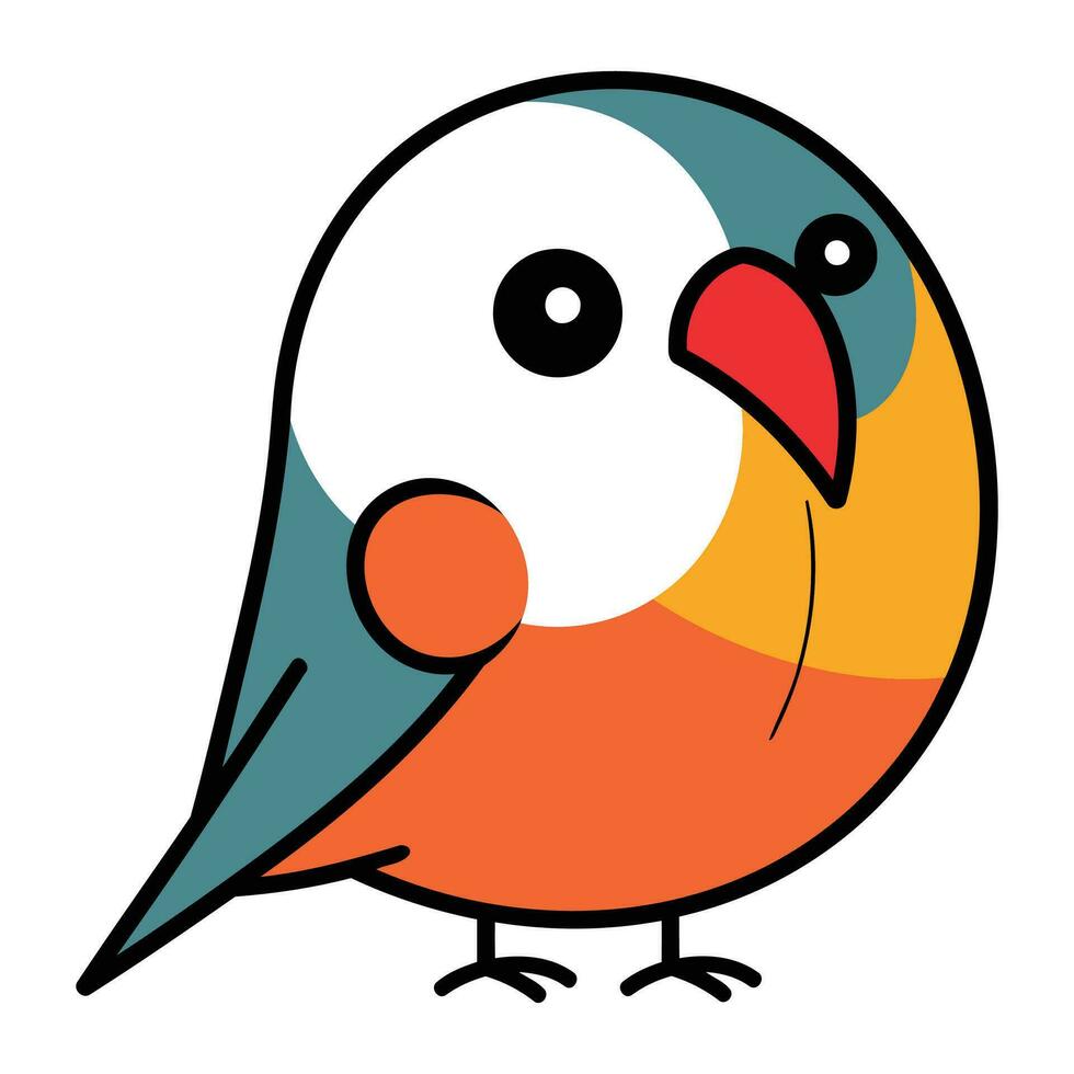 Cute cartoon bird isolated on a white background. Vector illustration.