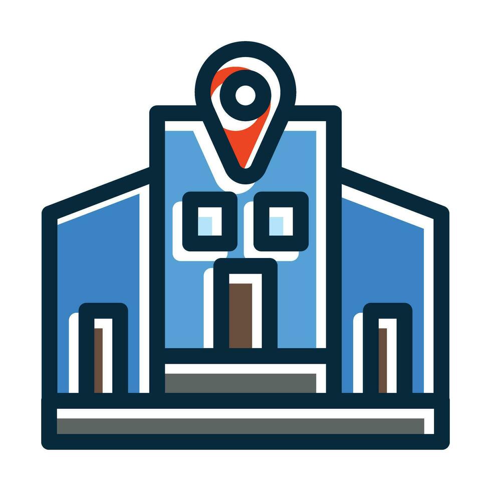 Address Vector Thick Line Filled Dark Colors