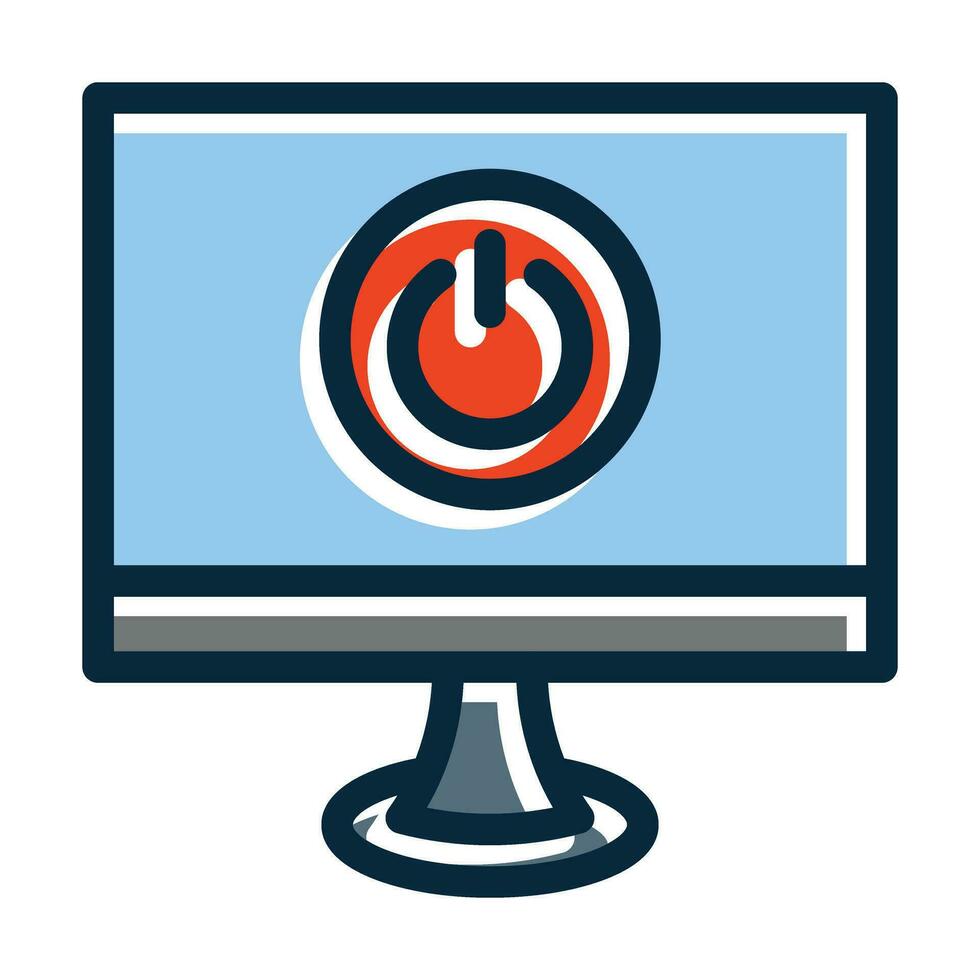 Button Vector Thick Line Filled Dark Colors