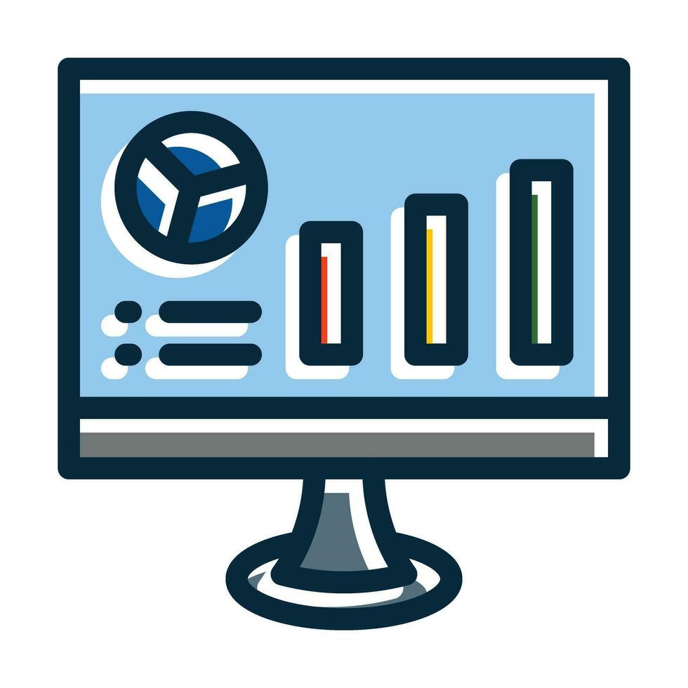 Web Analytics Vector Thick Line Filled Dark Colors