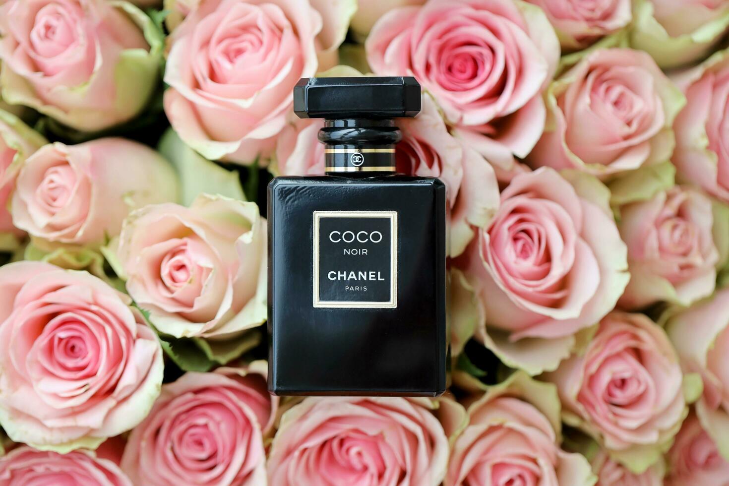 KHARKIV, UKRAINE - JANUARY 2, 2021 Bottle of Coco Noir by Chanel