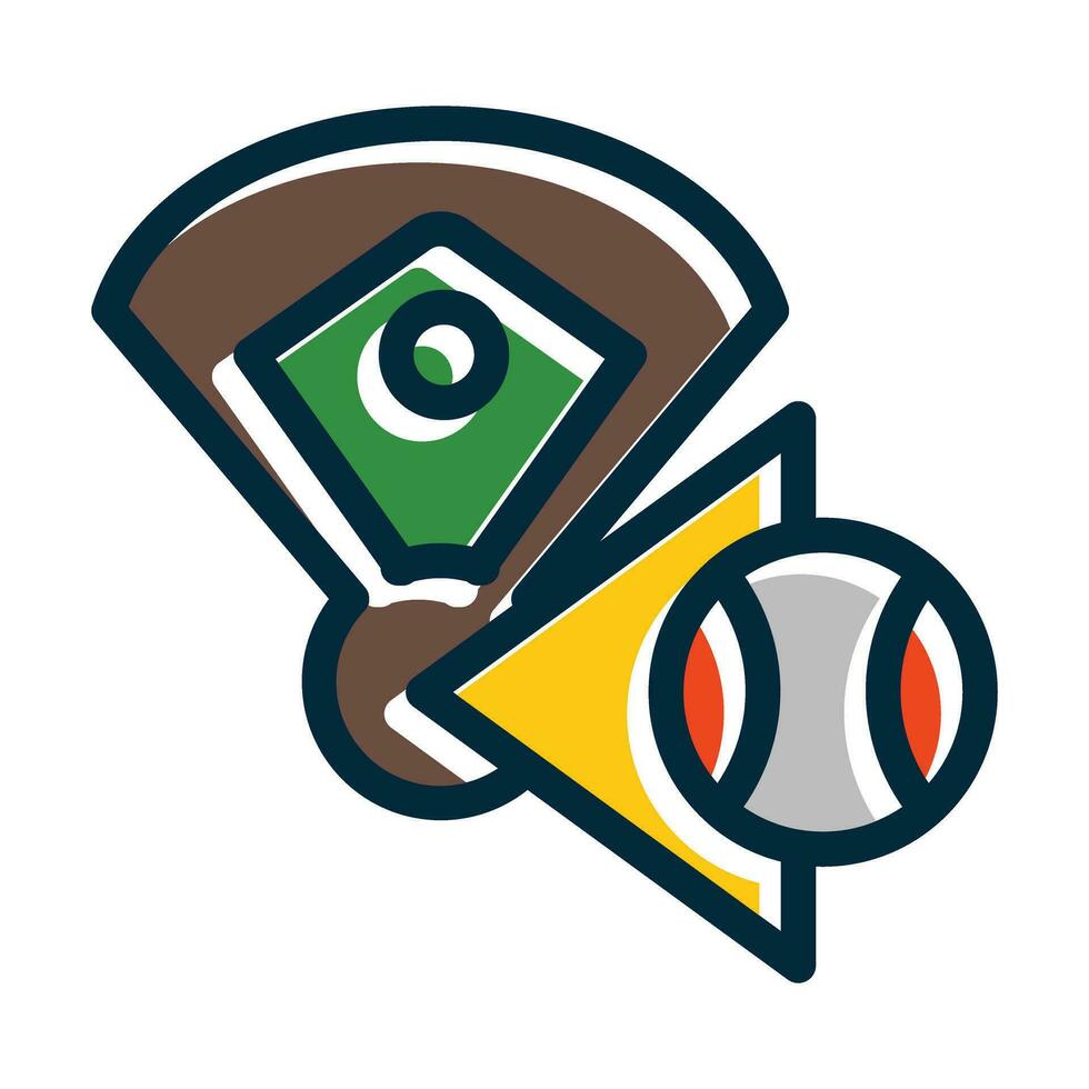 Home Run Vector Thick Line Filled Dark Colors