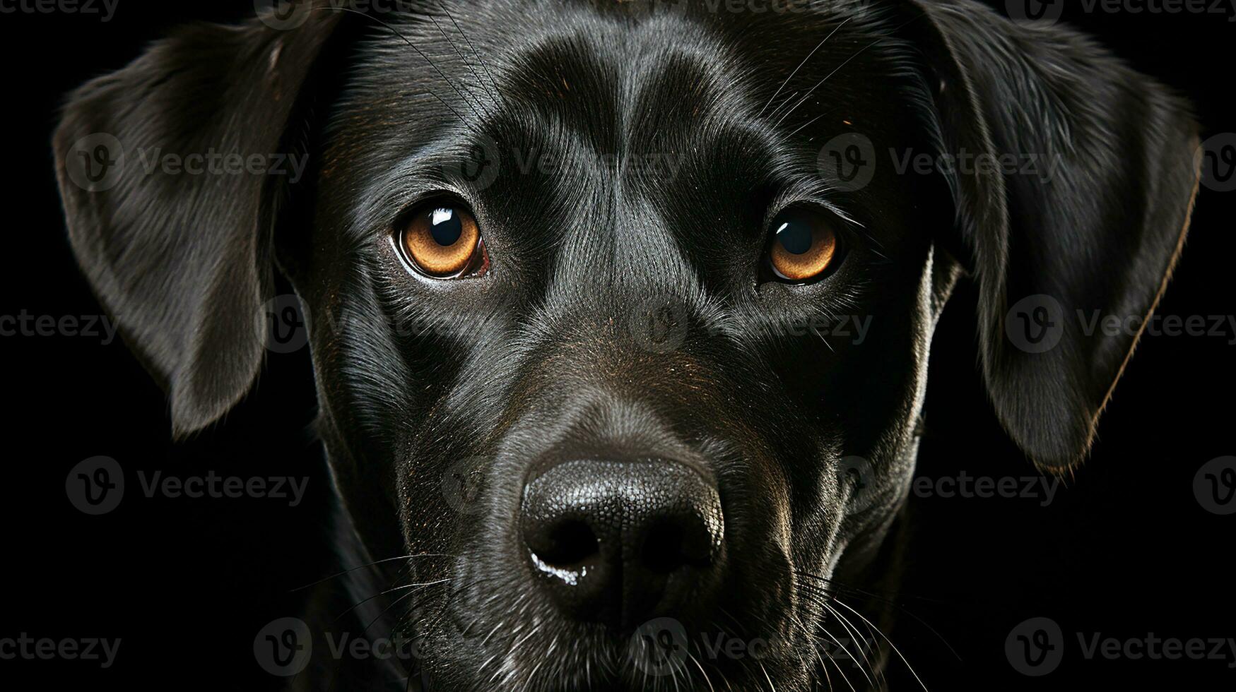 Black labrador retriever close-up face photo, AI Generated photo