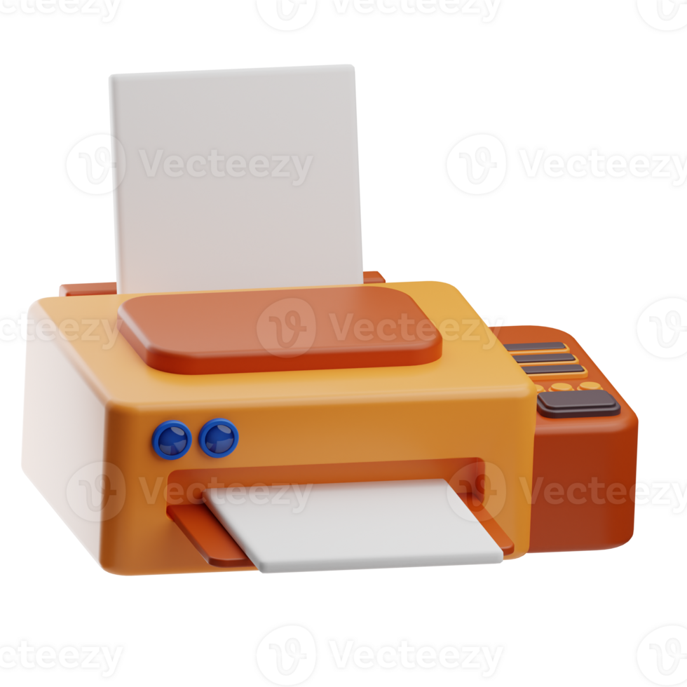 work printer illustration 3d png