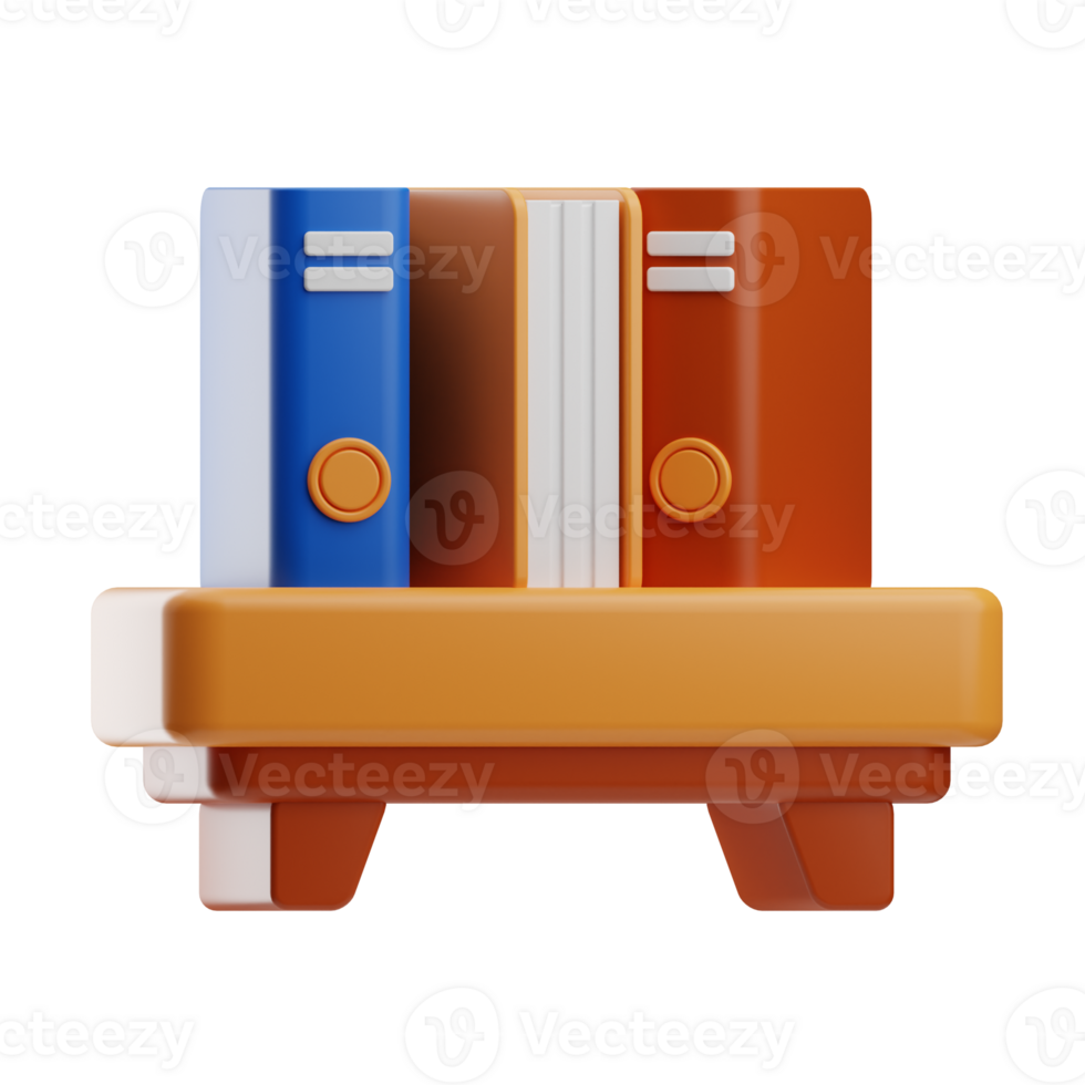 trabajo estante para libros ilustración 3d png