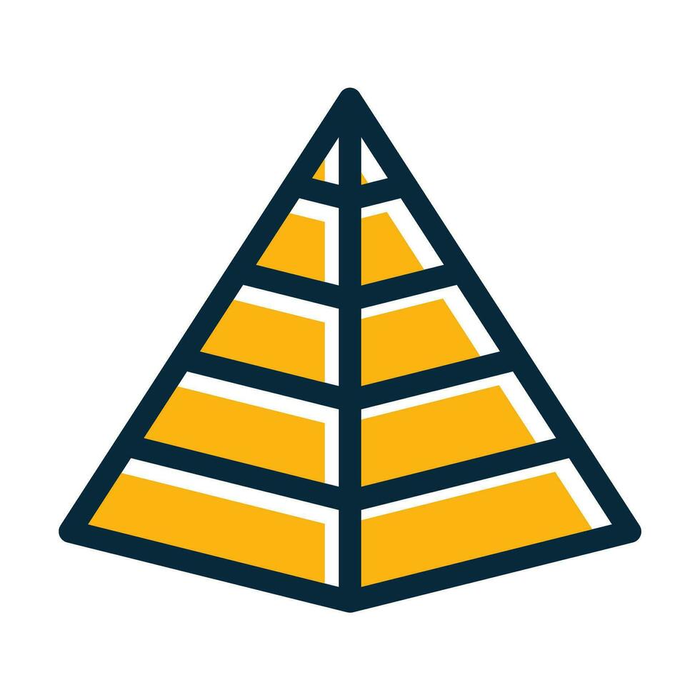 Pyramid Vector Thick Line Filled Dark Colors