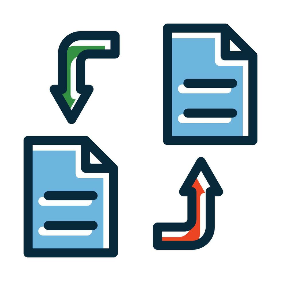 Data Transfer Vector Thick Line Filled Dark Colors