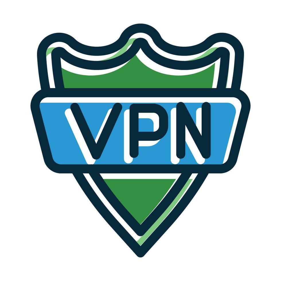 Vpn Vector Thick Line Filled Dark Colors