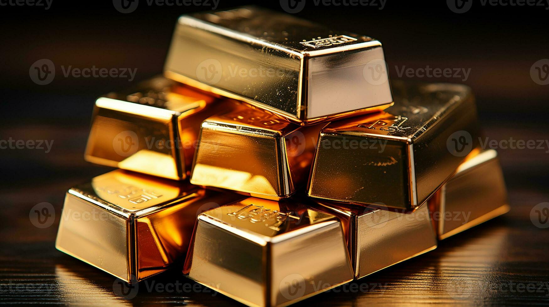 Stack of gold bars, AI Generated photo