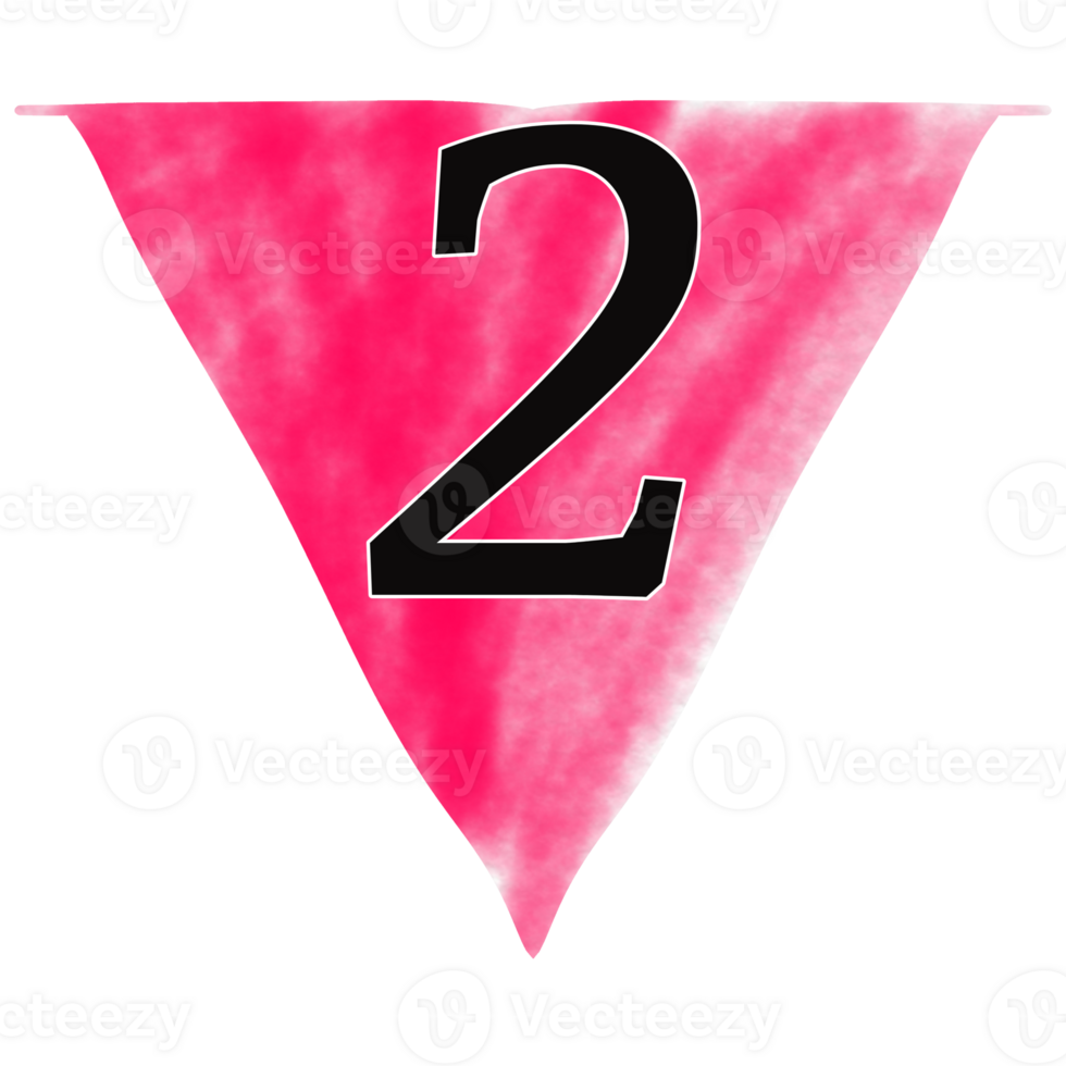 Decorative flags with numbers and letters png