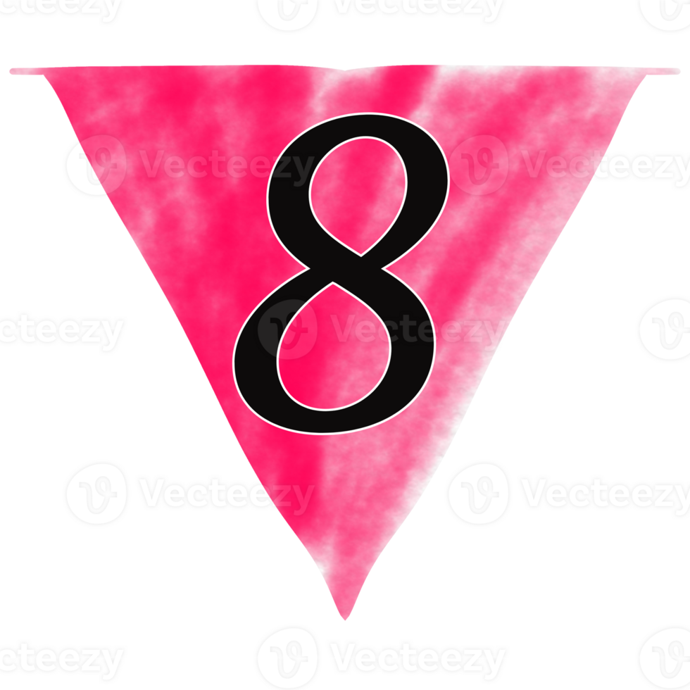 Decorative flags with numbers and letters png