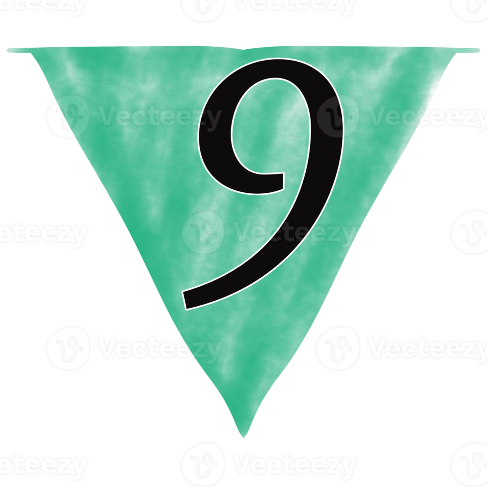 Decorative flags with numbers png