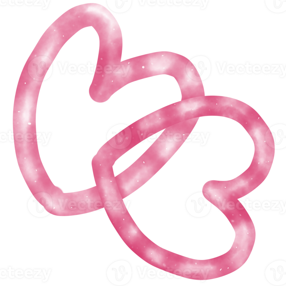 Two red heart-shaped rings png