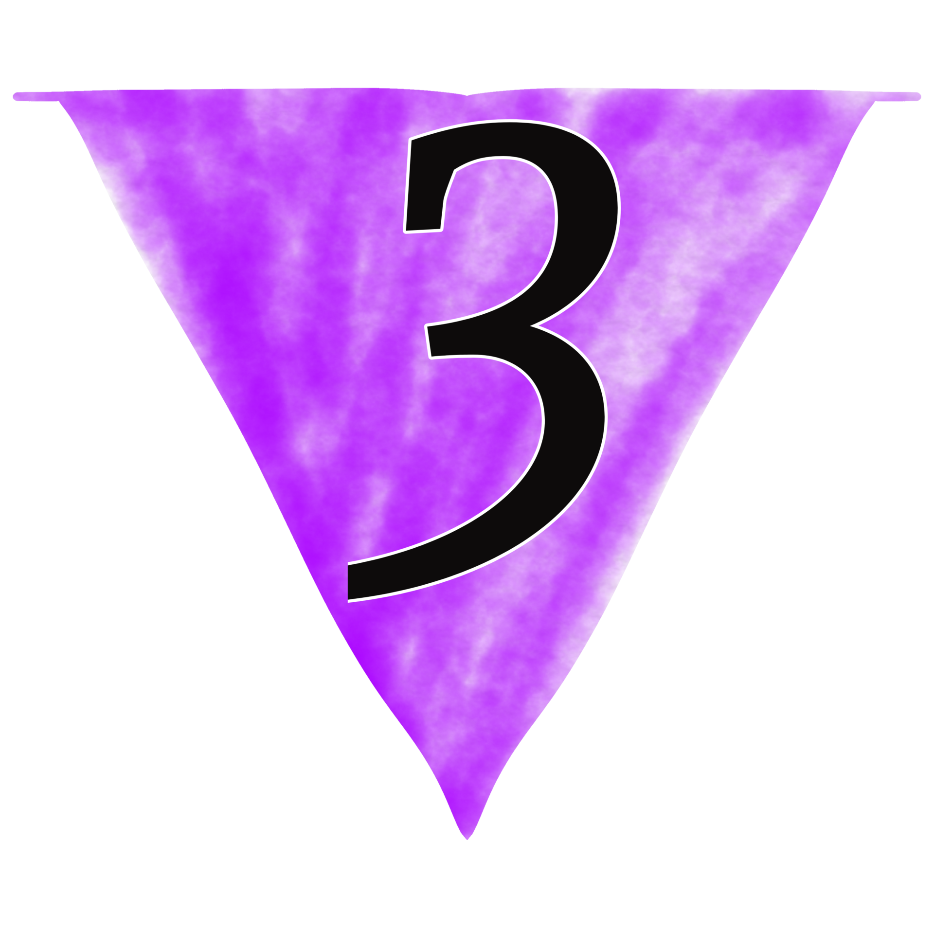 Decorative flags with numbers three 33544696 PNG