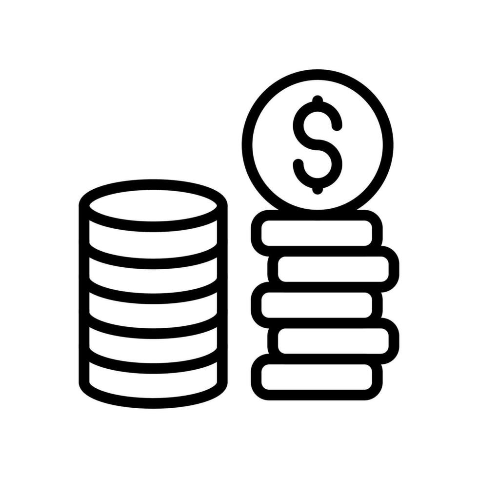 Coins icon in vector. Illustration vector