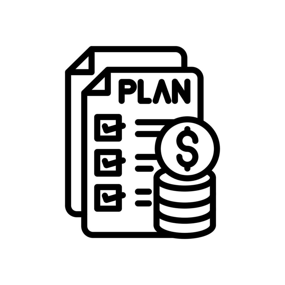 presupuesto plan icono en vector. ilustración vector