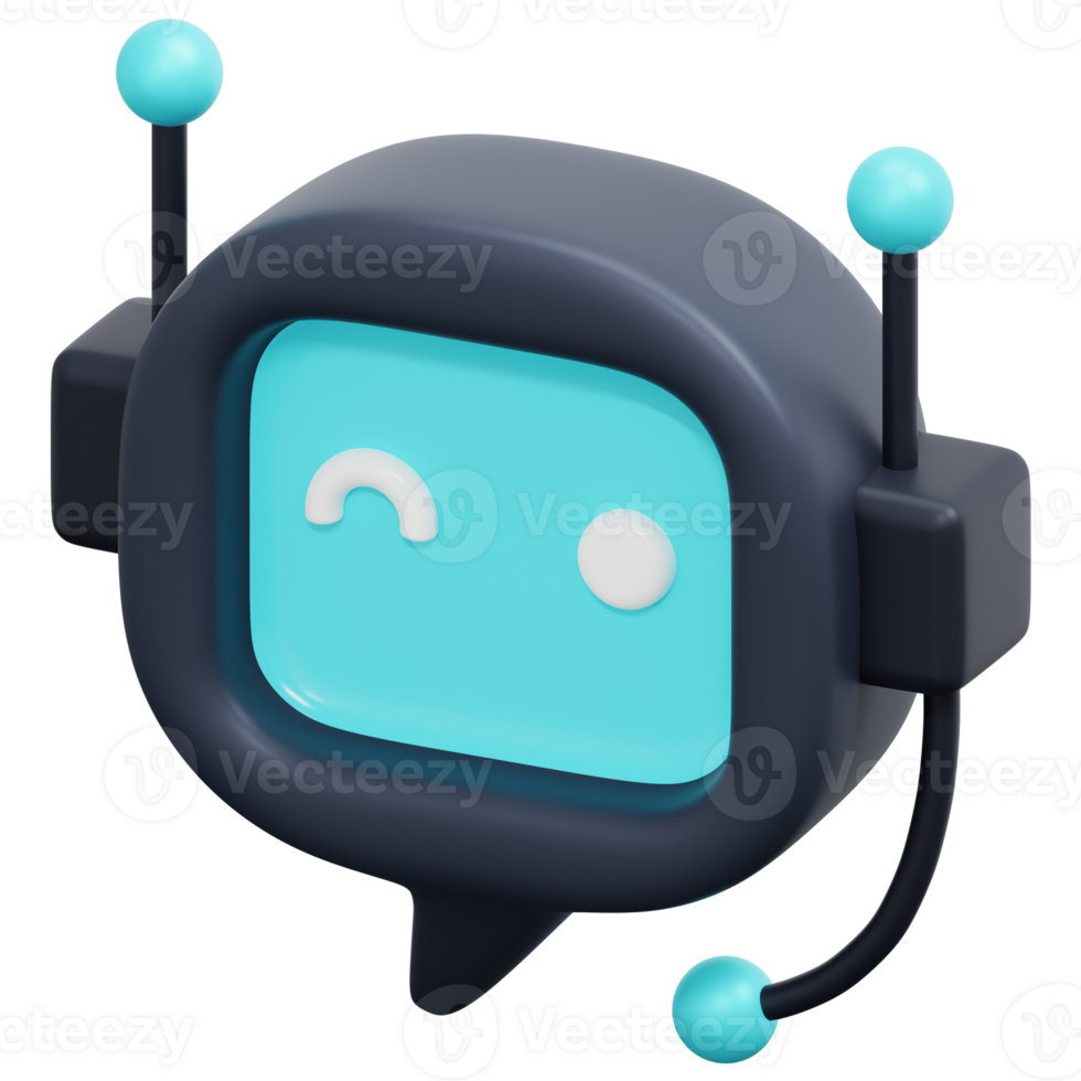 chatbot 3d render icon illustration png