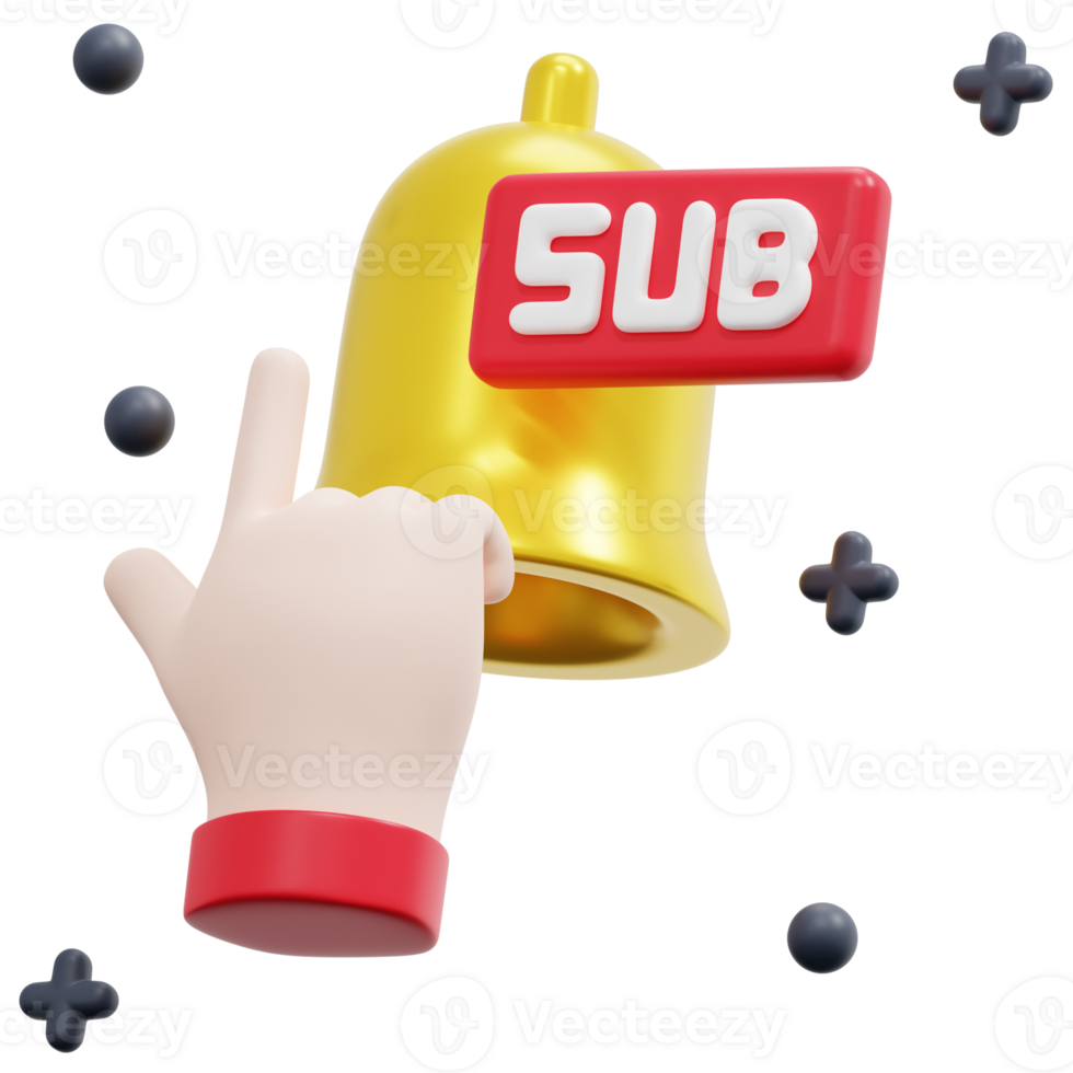 subscribe 3d render icon illustration png