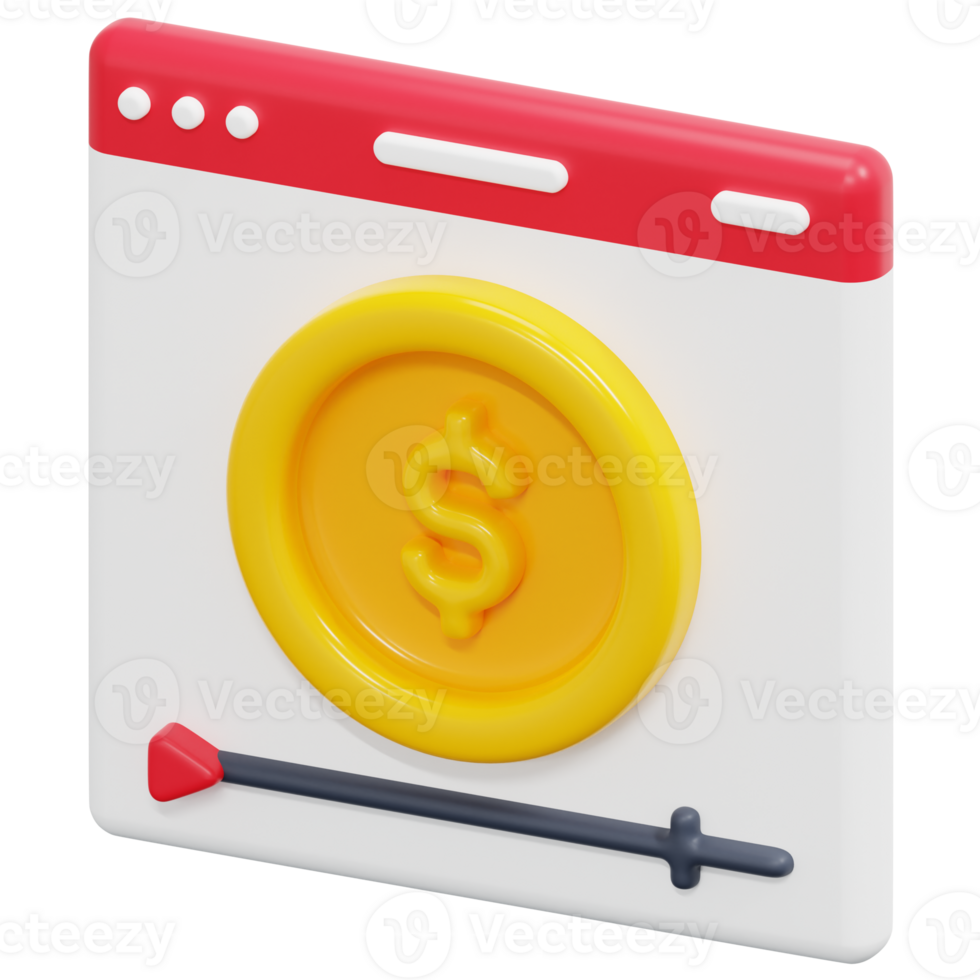 monetization 3d render icon illustration png