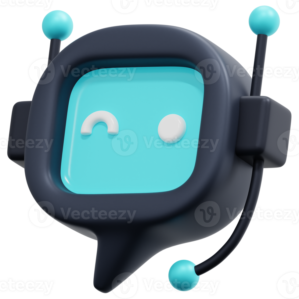 chatbot 3d render icon illustration png