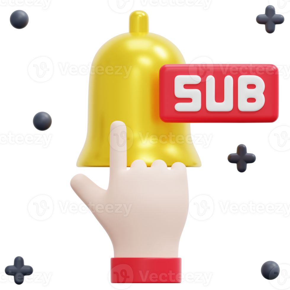 subscribe 3d render icon illustration png