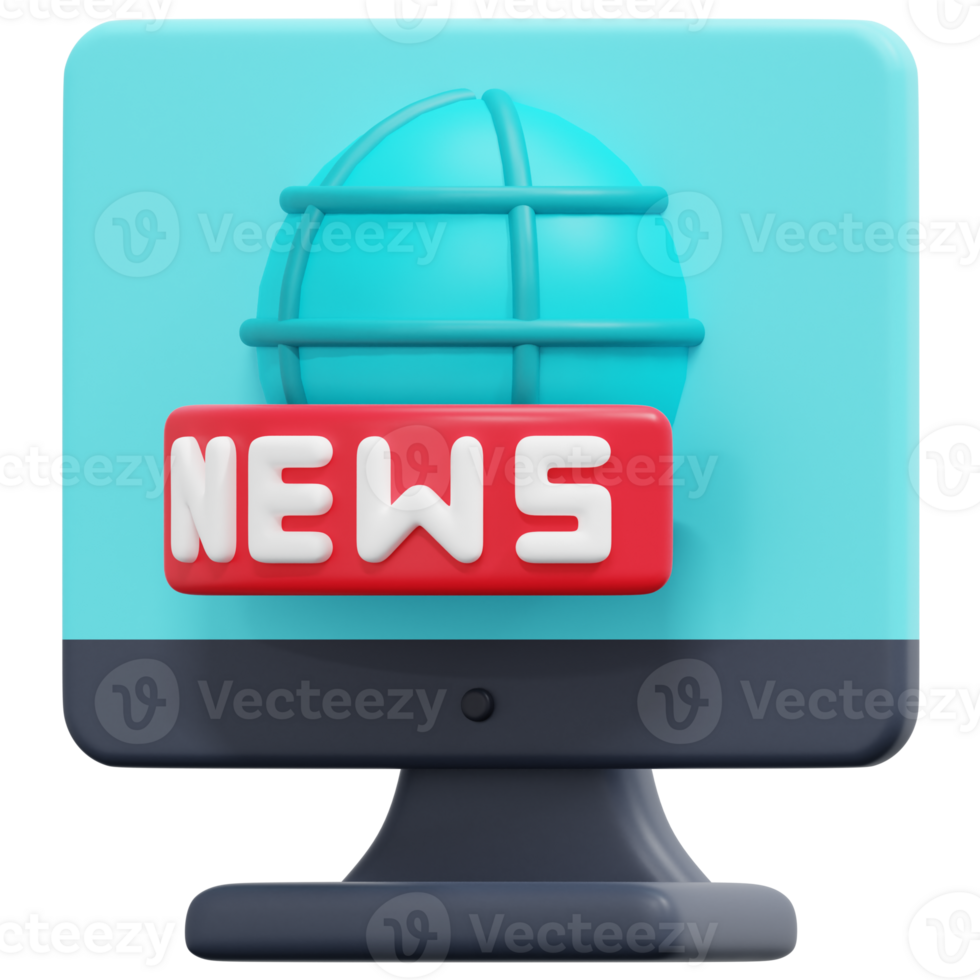 live news 3d render icon illustration png