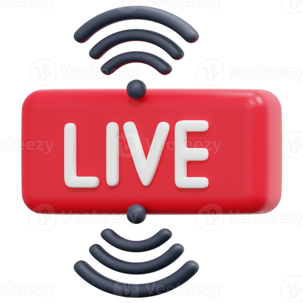live streaming 3d render icon illustration png