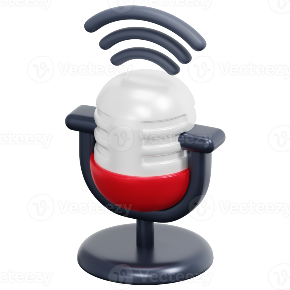 microphone 3d render icon illustration png