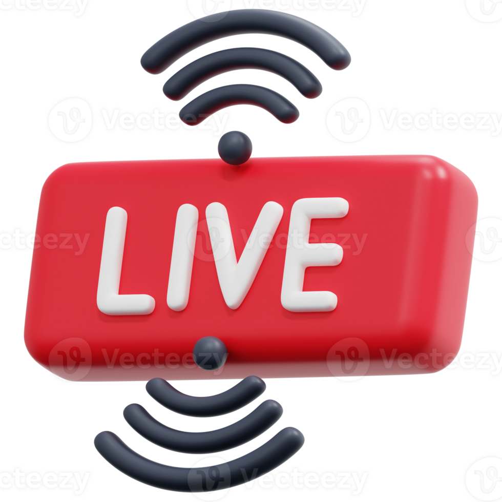 live streaming 3d render icon illustration png