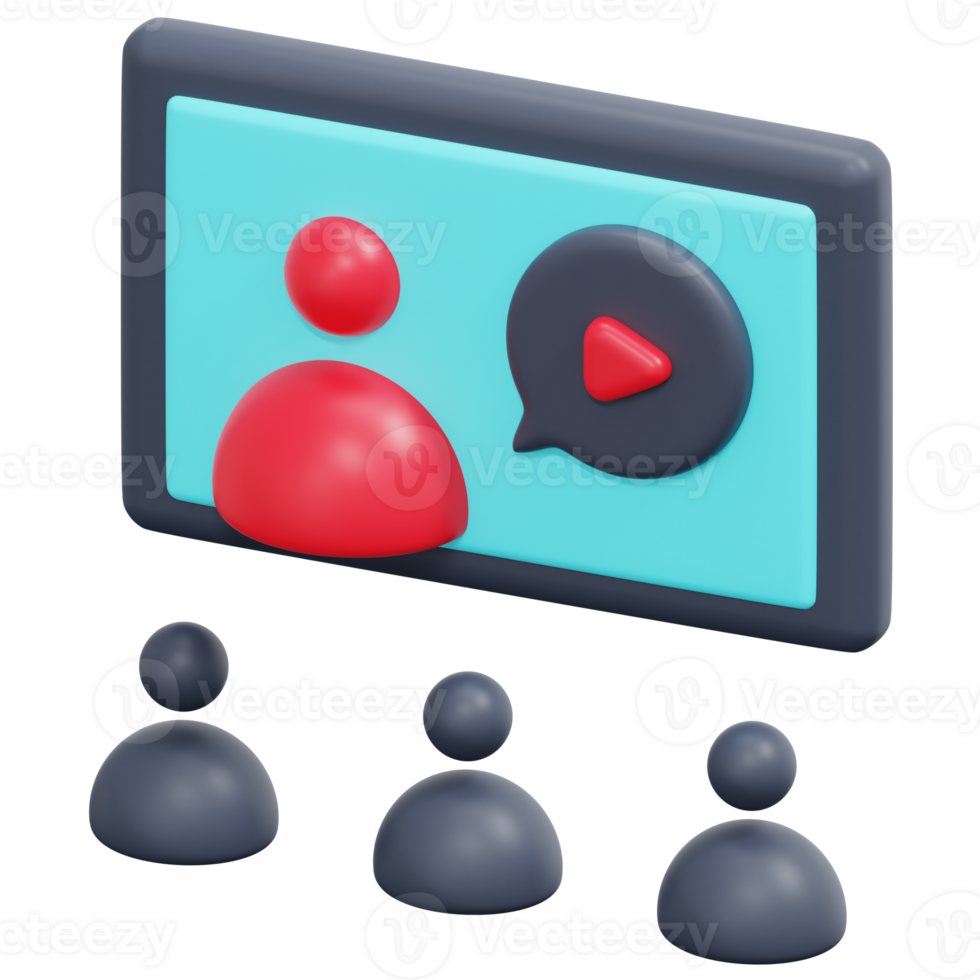 online class 3d render icon illustration png