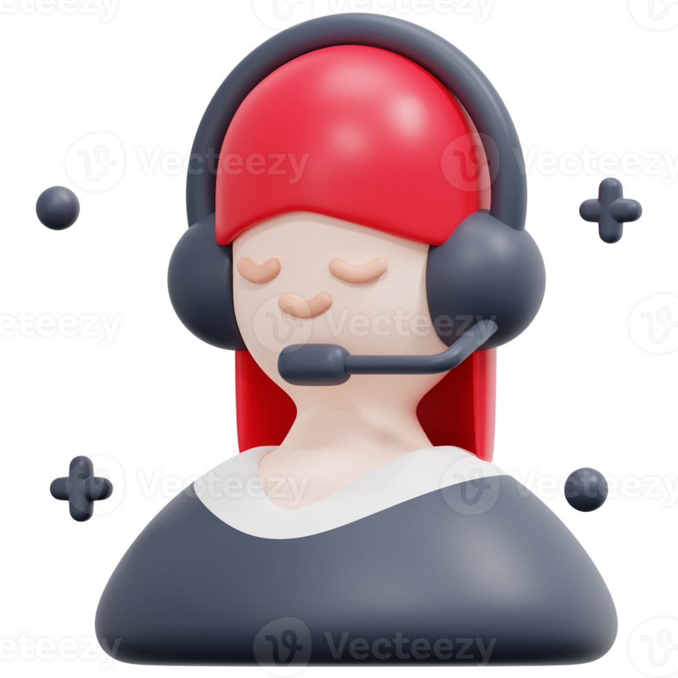 streamer 3d render icon illustration png