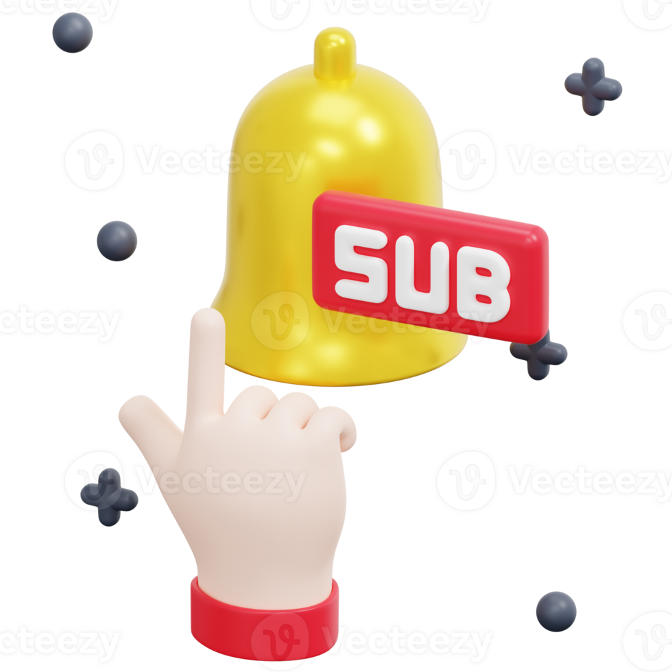 subscribe 3d render icon illustration png