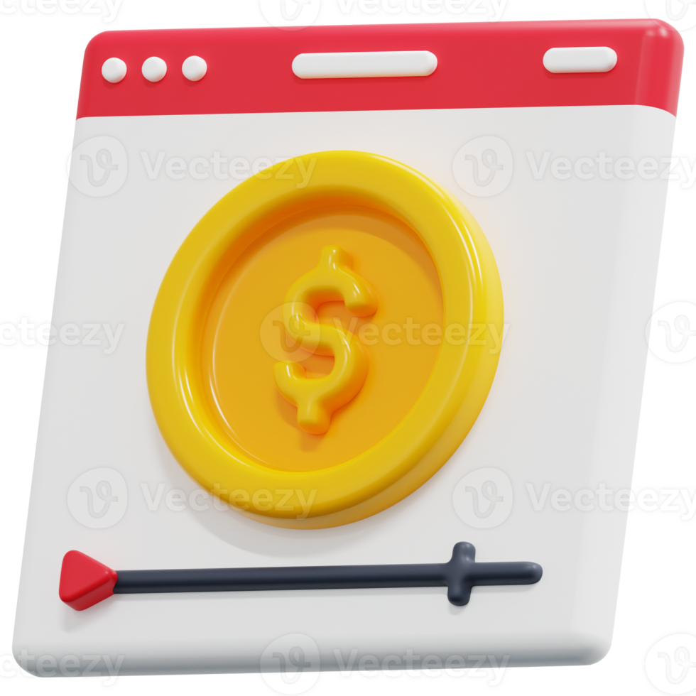 monetization 3d render icon illustration png