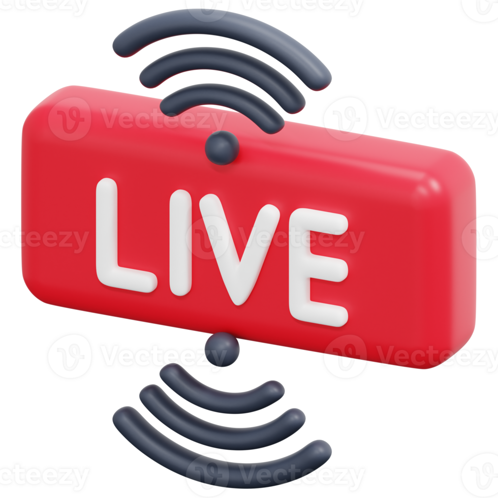 live streaming 3d render icon illustration png