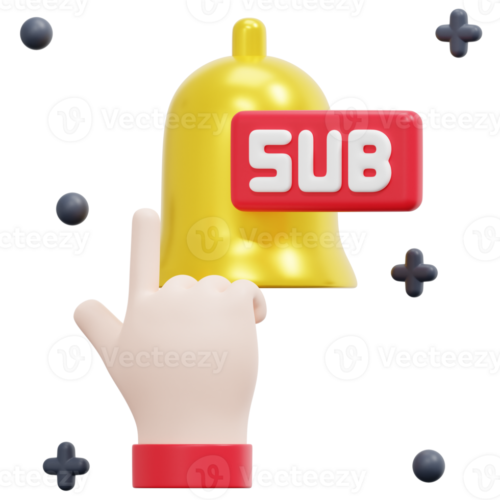 subscribe 3d render icon illustration png