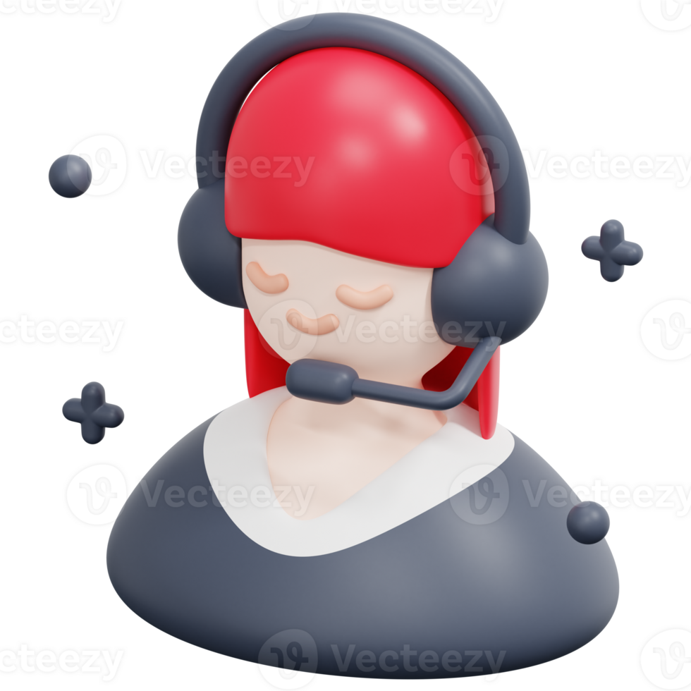 streamer 3d render icon illustration png