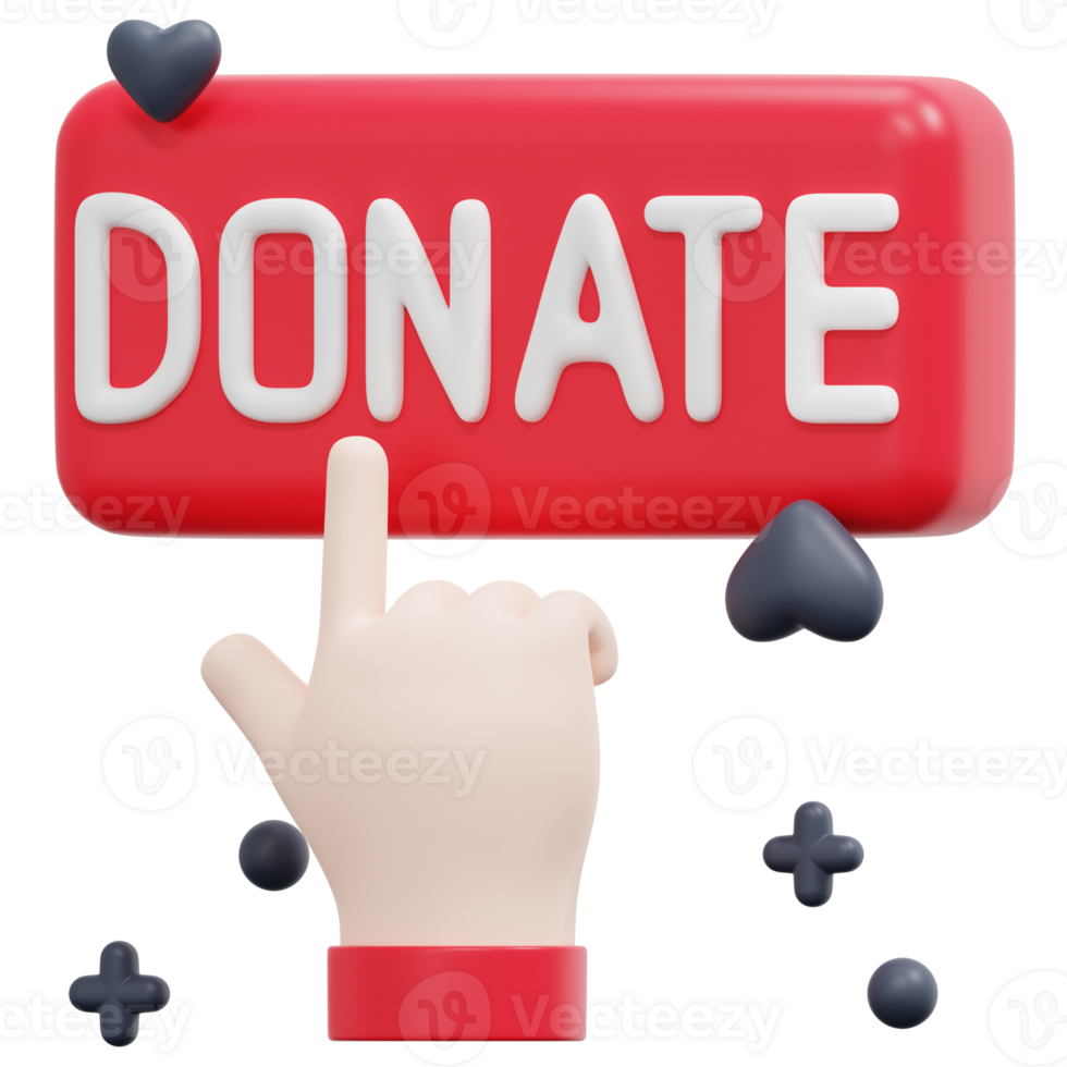 donate 3d render icon illustration png