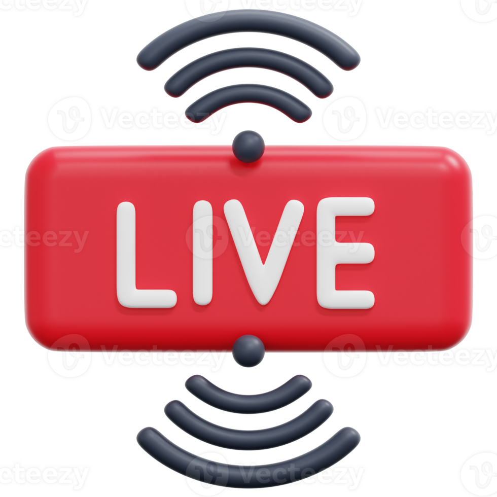 live streaming 3d render icon illustration png