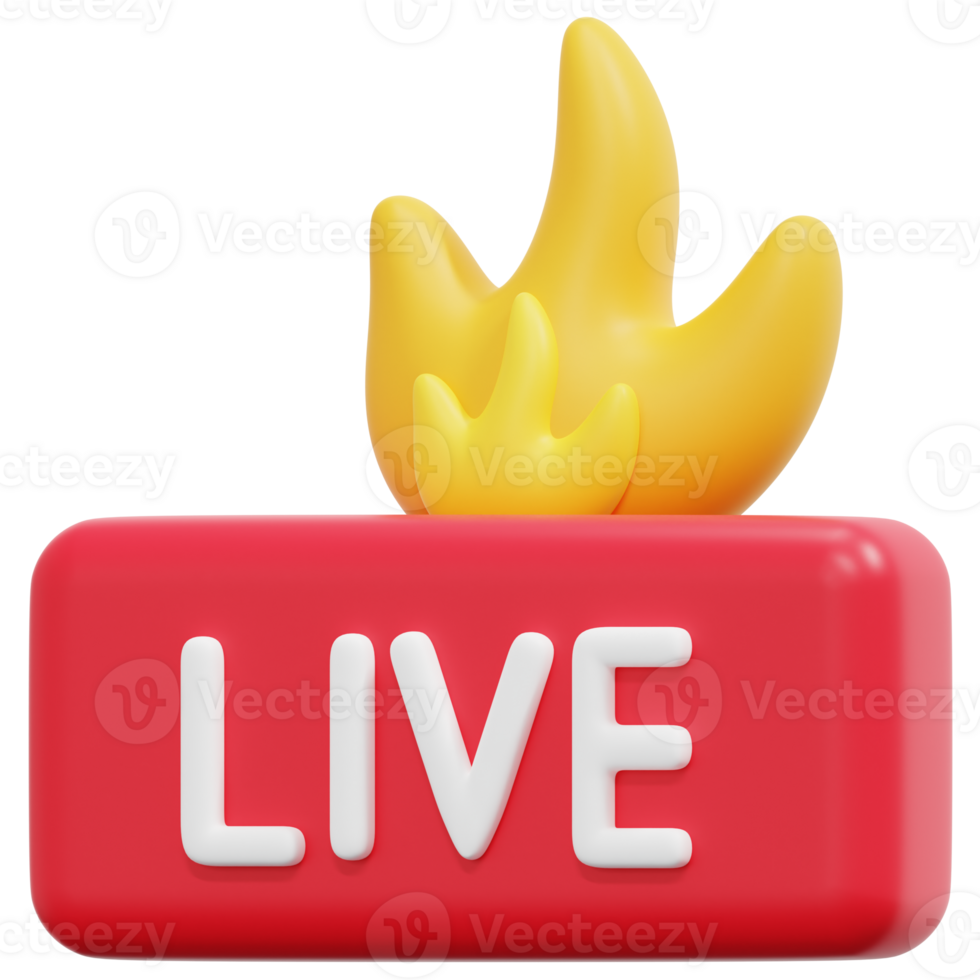 live 3d render icon illustration png