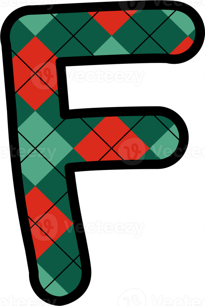 F Alphabet, grid pattern, red, green png