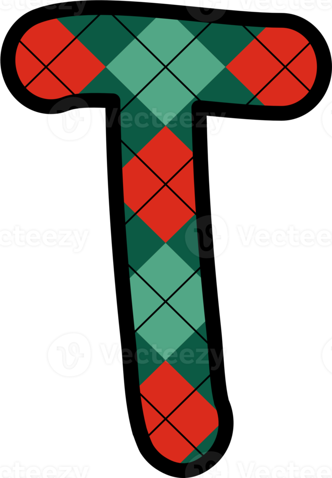 T Alphabet, grid pattern, red, green png