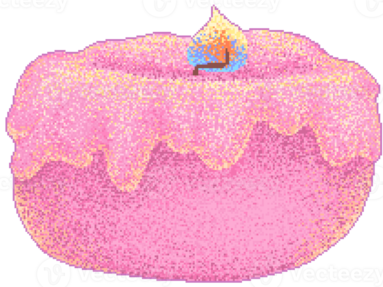 Pixel art candle in pink color png