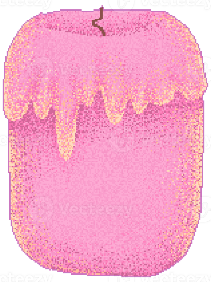 Pixel art candle in pink color png