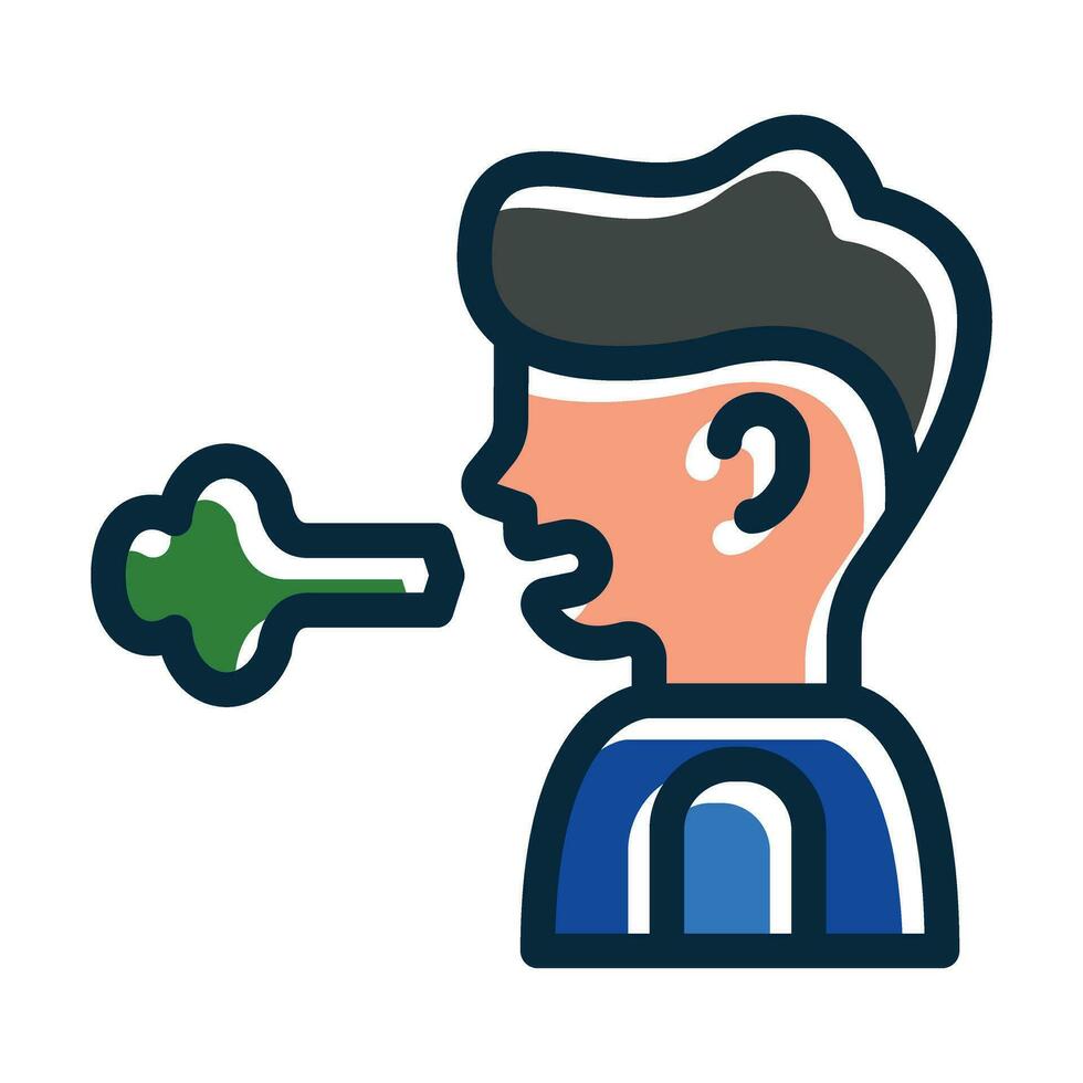 Bad Breath Vector Thick Line Filled Dark Colors