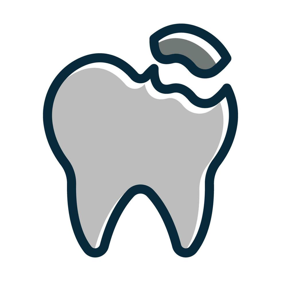 Dental Filling Vector Thick Line Filled Dark Colors