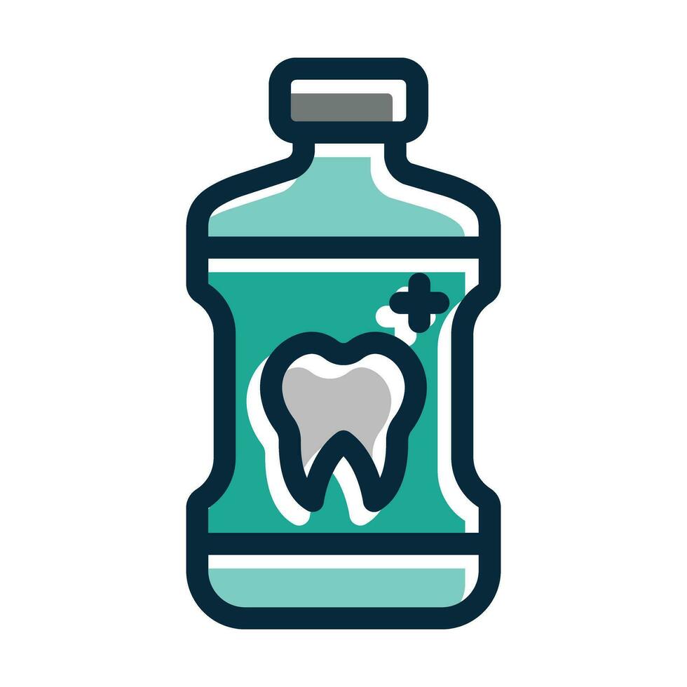 Mouthwash Vector Thick Line Filled Dark Colors
