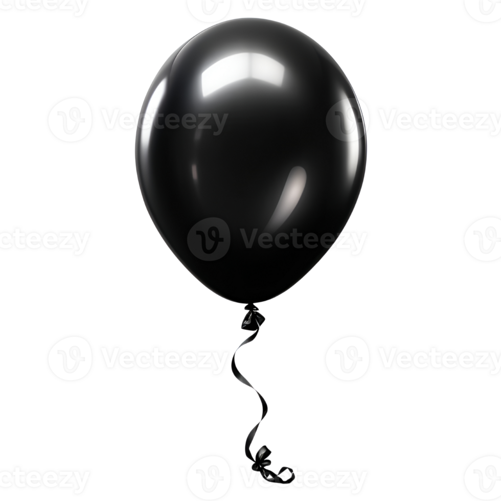 3D realistic helium black balloon that is isolated. AI Generative png