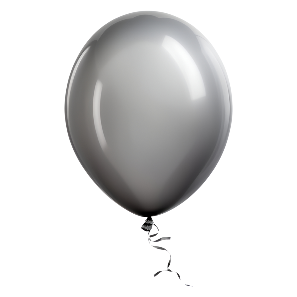 3D realistic helium grey balloon that is isolated. AI Generative png