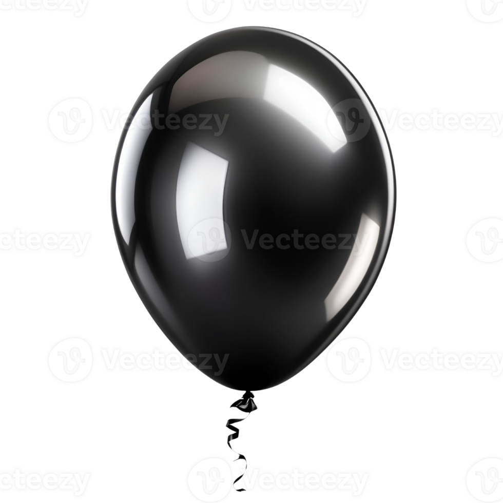 3D realistic helium black balloon that is isolated. AI Generative png