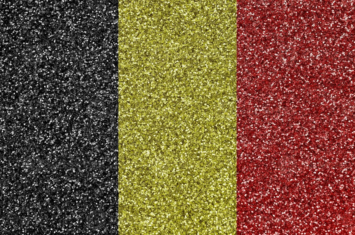 Belgium flag depicted on many small shiny sequins. Colorful festival background for party photo